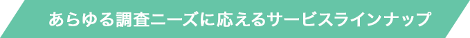 あらゆる調査ニーズに応えるサービスラインナップ